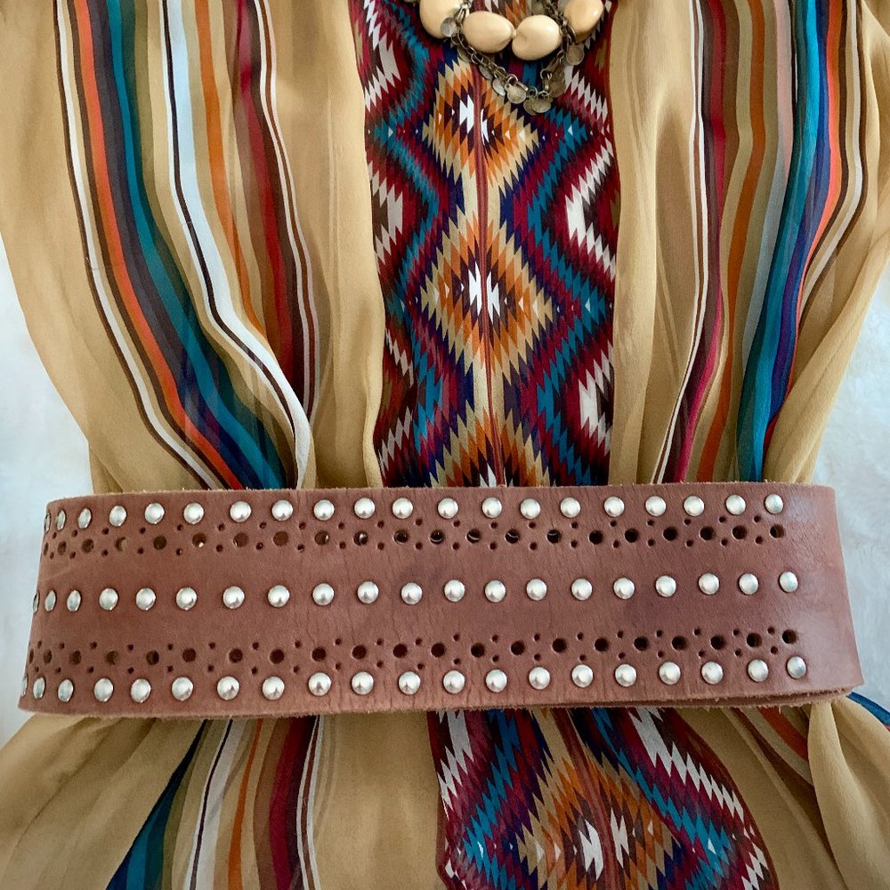 Global Hippy Chic Adjustable Leather Belt
